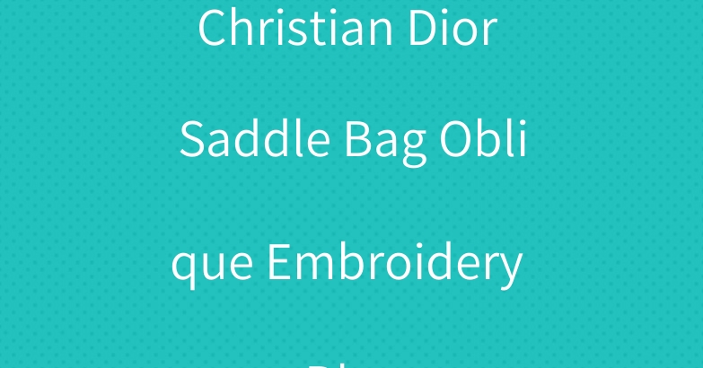 Christian Dior Saddle Bag Oblique Embroidery Blue