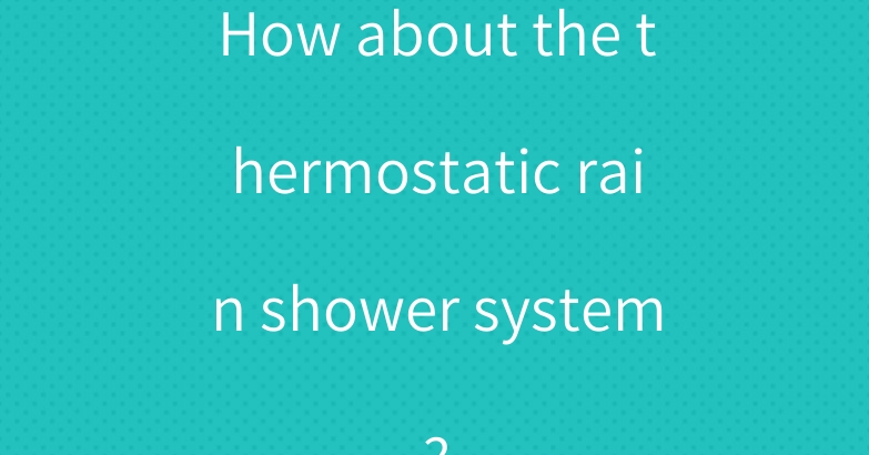 How about the thermostatic rain shower system?
