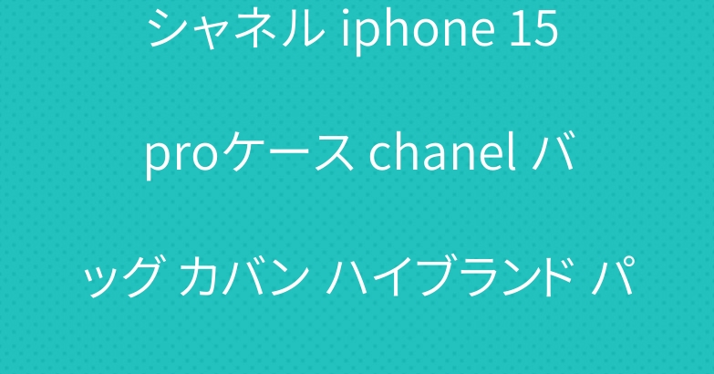 シャネル iphone 15 proケース chanel バッグ カバン ハイブランド パーカー